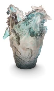 Vase cheval gris bleu - Daum